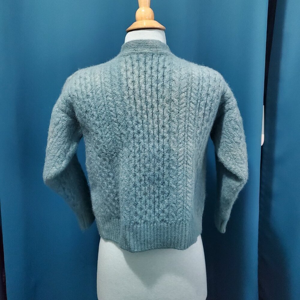 Vintage 70s Highland Homes Industries Scottish 100% Wool Cropped Cardigan - XS/S - Picture 2 of 12